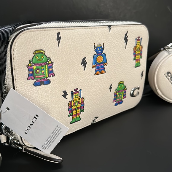 Coach Cosmic Charter Slim Crossbody Robot Print bag Leather Purse Graphic Motif - Picture 7 of 10